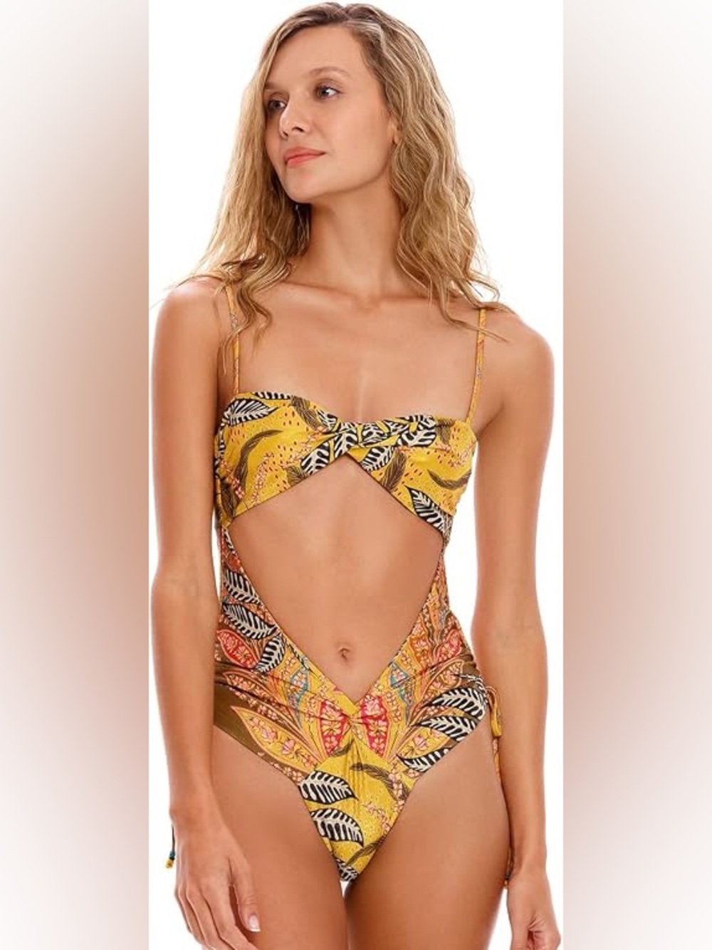 Agua Bendita Nyssa Lula One Piece swimsuit size M yellow
